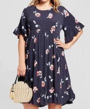 Isabel Maternity XL Navy with Floral Pattern