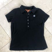 Tory Burch Black Cotton Buttondown Polo Size Small