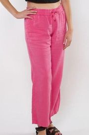 Southern Tide Pink 100% Linen Elastic Waist Pants Size Small