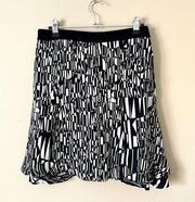 SANDRO | Black White Printed Mini Skirt Sz S