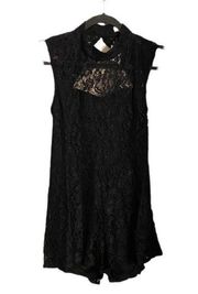 Eline by Line + Dot Black Lace Romper Medium