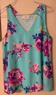 Racer back  sleeveless Floral Blouse