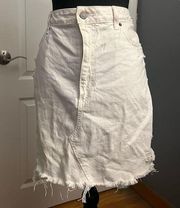 abercrombie and fitch distressed vintage mini skirt white denim