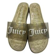 Juicy Clear  Vinyl Preppy Summer Pool Sandal Slides Size 7.5
