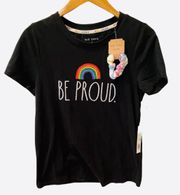 NWT  Rainbow Be Proud Pride TShirt Black S