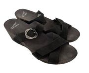 Dansko Susie Black Leather Wedge Sandals Sz 42