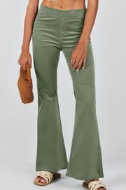 Anrabess Corduroy Flare High Waist Bell Bottoms 