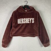 Forever 21 Hershey's Chocolate Sweatshirt Hoodie Womens Sz Small Hooded Candy Kisses Brown