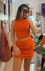 Orange Skirt Set