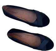 Vionic Spark Maria Ballet Flat Black Suede Supportive Orthotic Arch Support 7