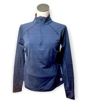 Fila Blue Woman’s Active Pull Over half zipper pleated back top Sz Medium