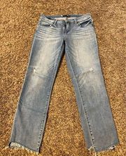 KUT light denim straight leg jeans. Size 6. Lightly worn.