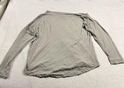 Universal Standard Grey Boatneck Long Sleeve Pima Cotton Blend T-Shirt Small GUC