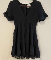 Privacy Please Black Babydoll Mini Dress