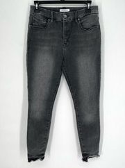 Good American Women's Good Legs Crop Jeans *READ* Size 8/29 Faded Black Raw Hem