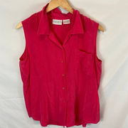 Jaclyn Smith Classic Sleeveless Silk Pink Top Size Large