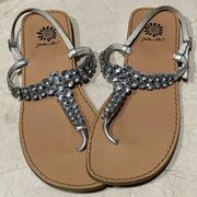 Yellow Box Rhinestone sandals size 8