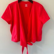 Victoria’s Secret PINK tie front wrap Blouse bright Red size XL