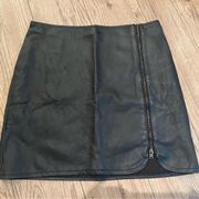 Hollister zip up leather mini skirt