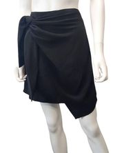 NWT Who What Wear Women’s Size 6 Wrap Tie Asymmetrical Black Skirt