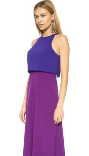 BHLDN - JILL Jill Stuart Color Block Gown Blue Purple Sleeveless Evening Halter