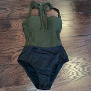 NASTY GAL RARE LONDON Women’s  Olive Green Bustier BodySuit Size S