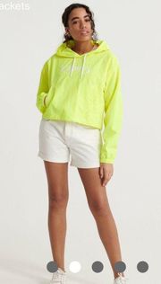 Neon Cropped Overhead Packaway Jacket size US 12 (Large)