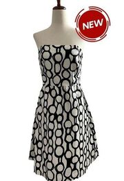 THE LIMITED Women Size 2 Black White Tube Dress Fit & Flare NWT | 15-153P