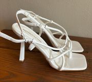 white strappy heels