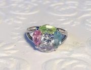 New pastel blossom ring size 7 sterling silver