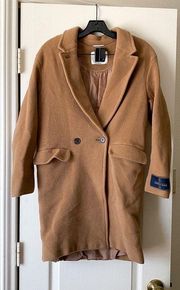 Coat Lyon Double-Breasted Wool Italian Virgin Short 1 EUC