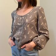 Long Sleeve Button Up Blouse 