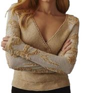 Anthropologie Lace Sleeve Wrap Sweater