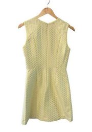 Shoshanna Fit and Flare Mini Dress Yellow Print Size 4