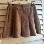 Hollister Tan Corduroy Pleated Mini Skirt