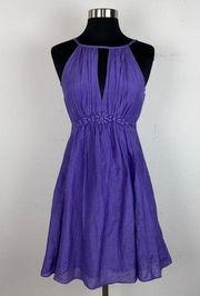 Esley Purple Beaded Center Casual A-Line Sundress S