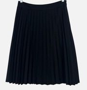 Ann Taylor Factory Pleated Skirt Black Size 6 Knee Length Preppy Academia Office