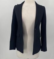 Aritzia Babaton Wool Blazer Single Breasted Button Down Pockets Black Womens 00