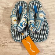 New with tag!  blue puffy flip flops