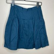 Ecote Cotton Teal Pleated Mini‎ Skirt