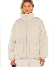 We The Free Women’s Duvet Bomber Jacket in Oatmeal Size Large