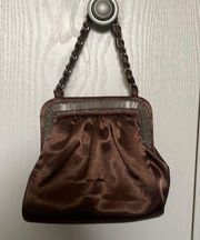 Bijoux Terner satin purse, brown