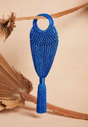 💕CULT GAIA💕 Angelou Mini Bag ~ Cobalt Blue Macrame Tassel Boho Chic