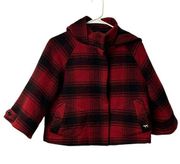 Pink Victorias Secret XS Red Black Plaid Cropped Jacket Winter Wool Blend