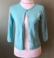 French Connection turquoise cardigan 3/4 sleeves
