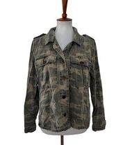 Lucky Brand Womens Lightweight Camo Jean Jacket Green L Large