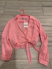 ZARA Pink Linen Shirt