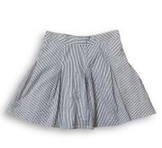 White Blue Striped Mini Skirt