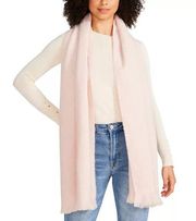 Steve Madden Solid Woven Blanket Scarf with Eyelash Fringe in Blush NWT MSRP $38