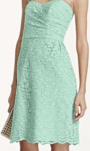 David's bridal lace mint short dress